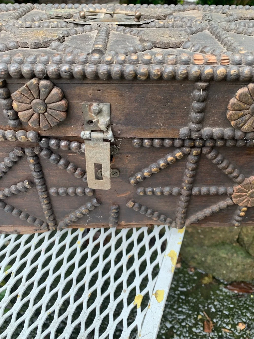 Antique Spanish Style Chest Box Keepsake Dowry 1800’s